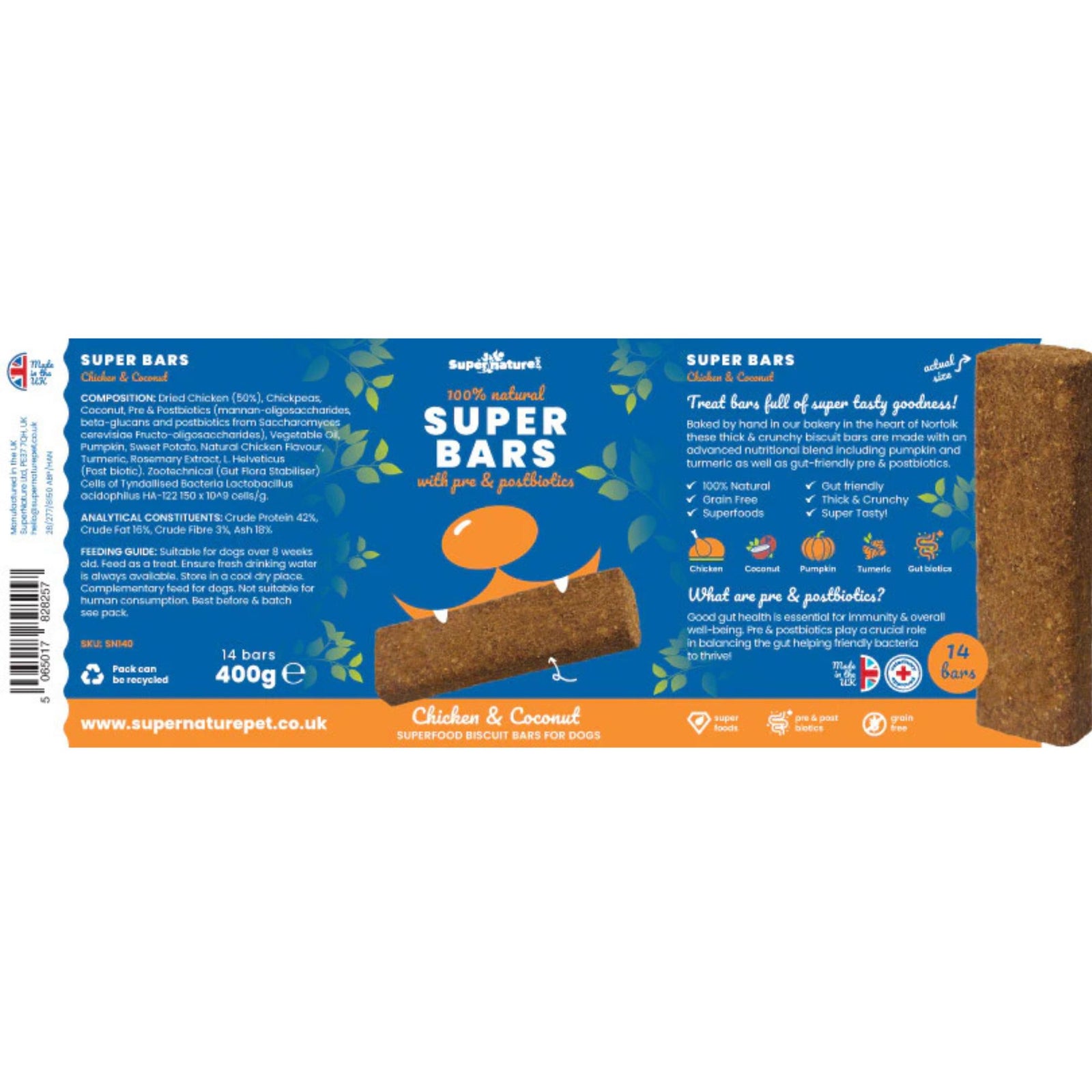 Super Bars Super Bars Chicken & Coconut Dog Treat Tub | Barks & Bunnies