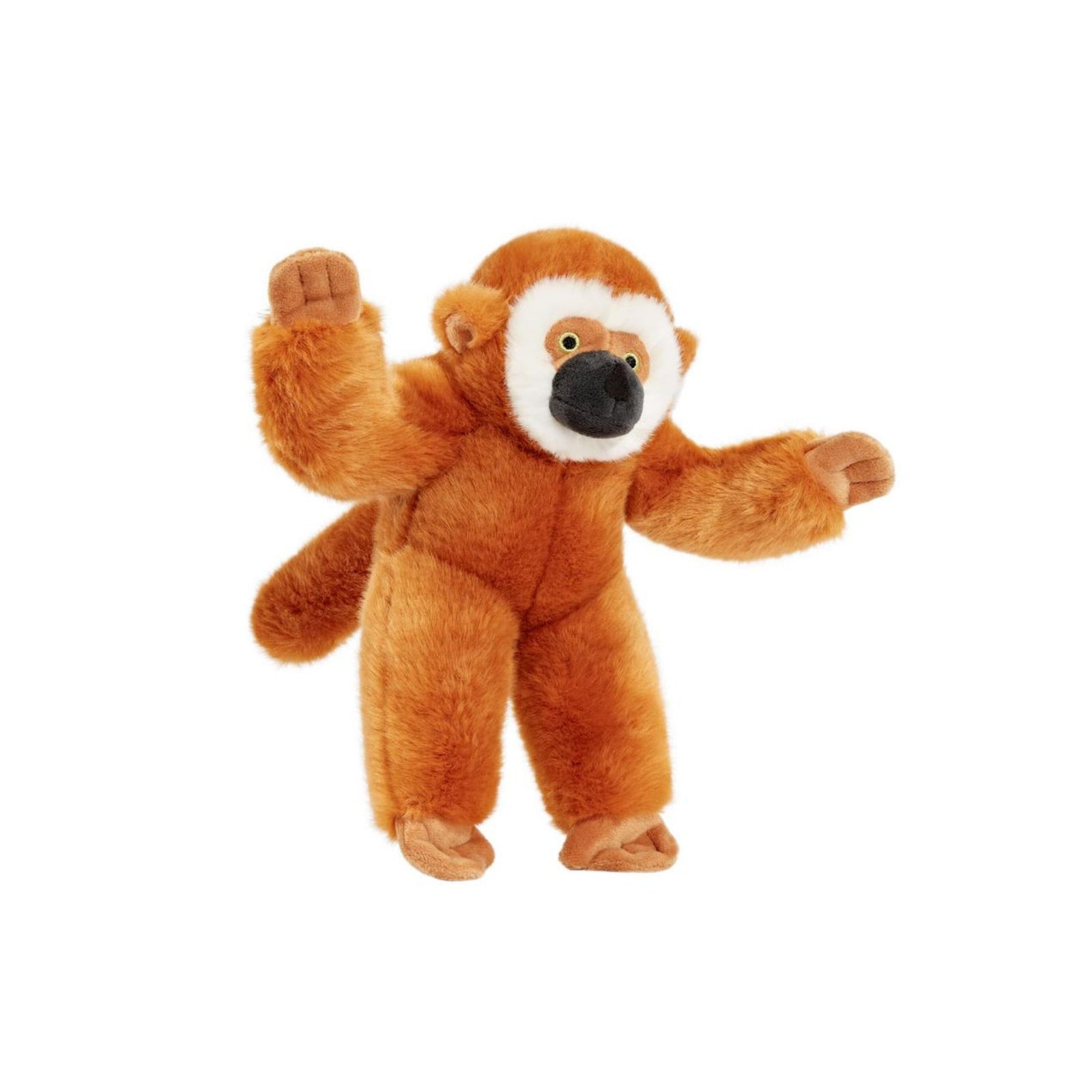 Fluff & Tuff Marcel Monkey brown plush dog toy on white background