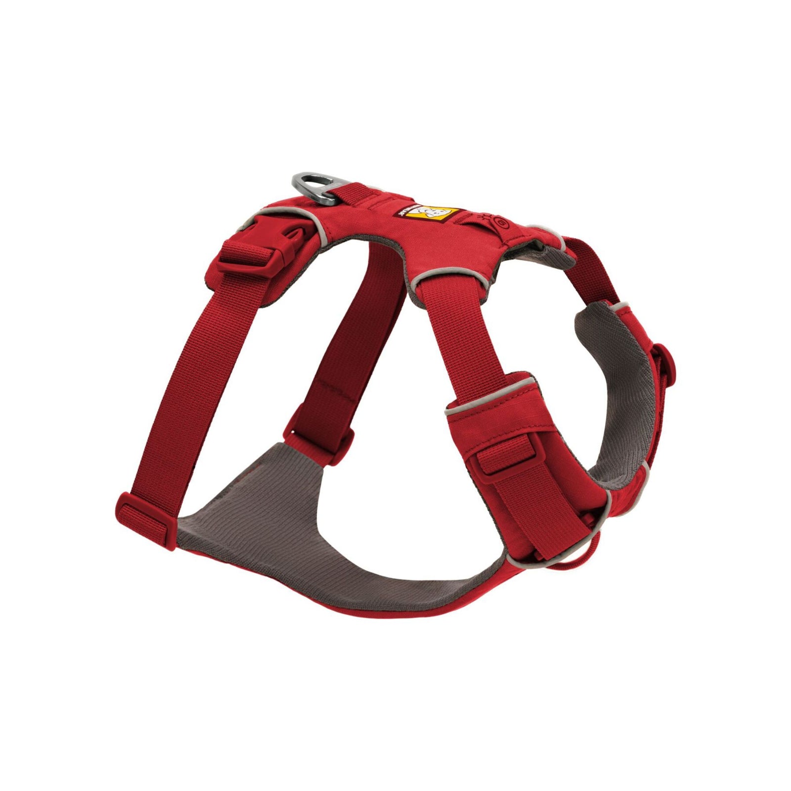 Ruffwear Front Range Harness in Red Canyon shown from the front on a white background