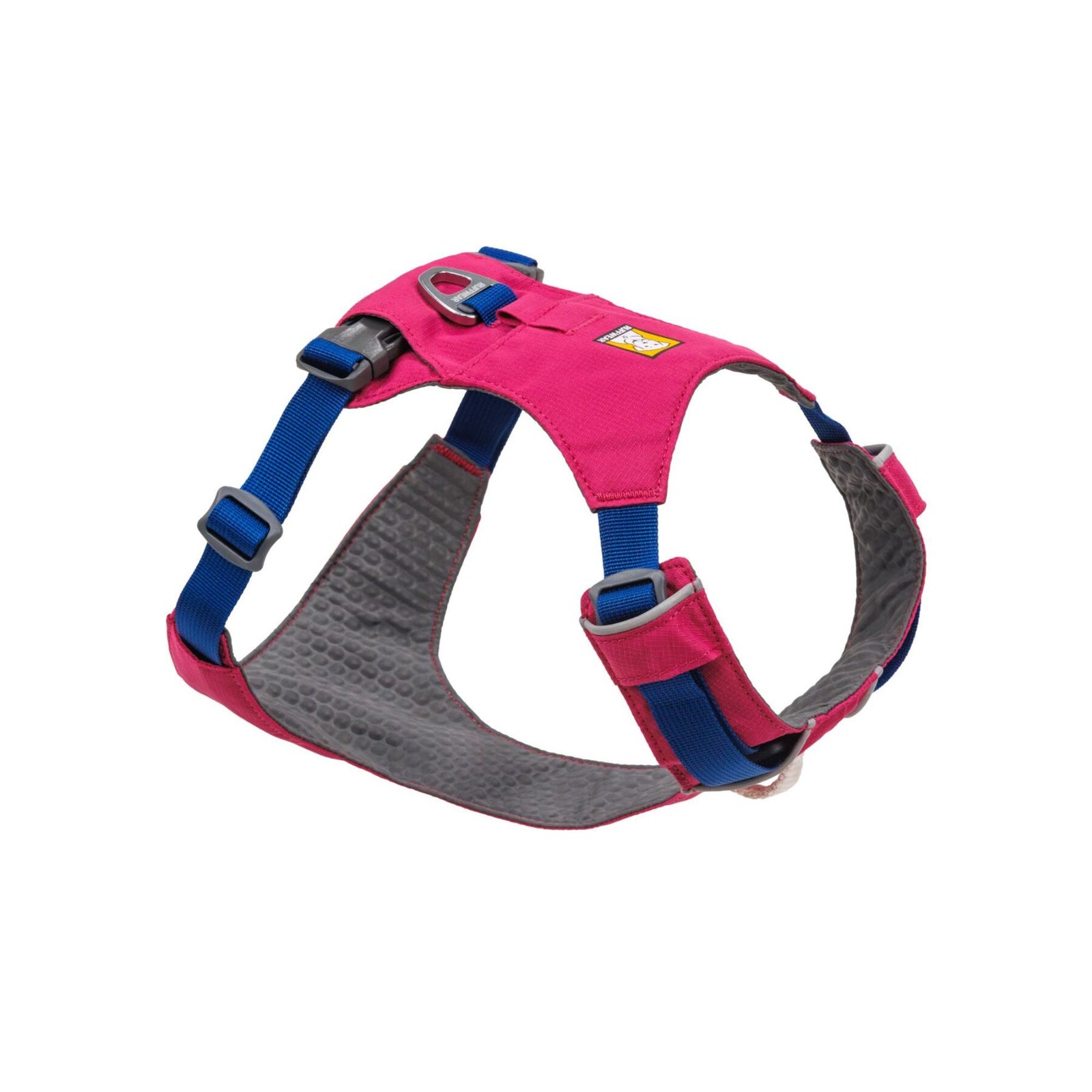 Ruffwear Hi & Light dog harness in Alpenglow Pink, front three-quarter view on white background