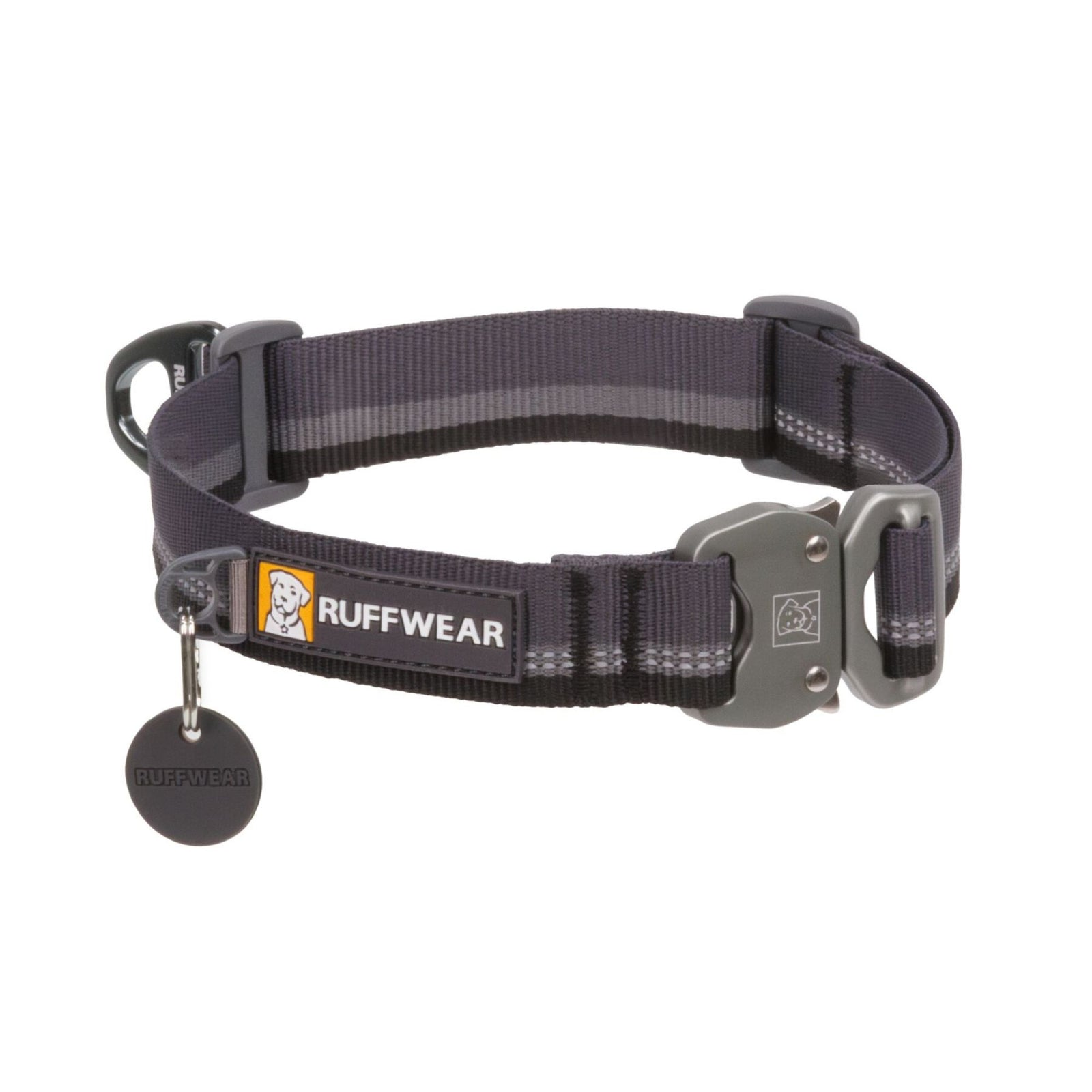 Ruffwear Top Rope Dog Collar in Basalt Gray on white background