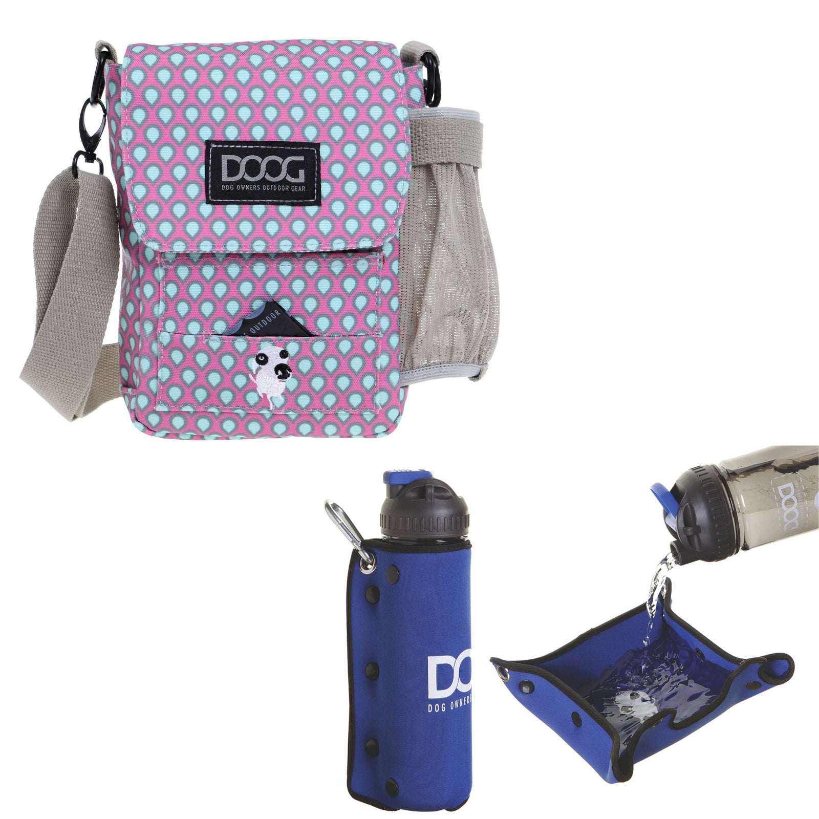 DOOG 3 in 1 Water Bottle & Bowl For Dogs | Barks & Bunnies