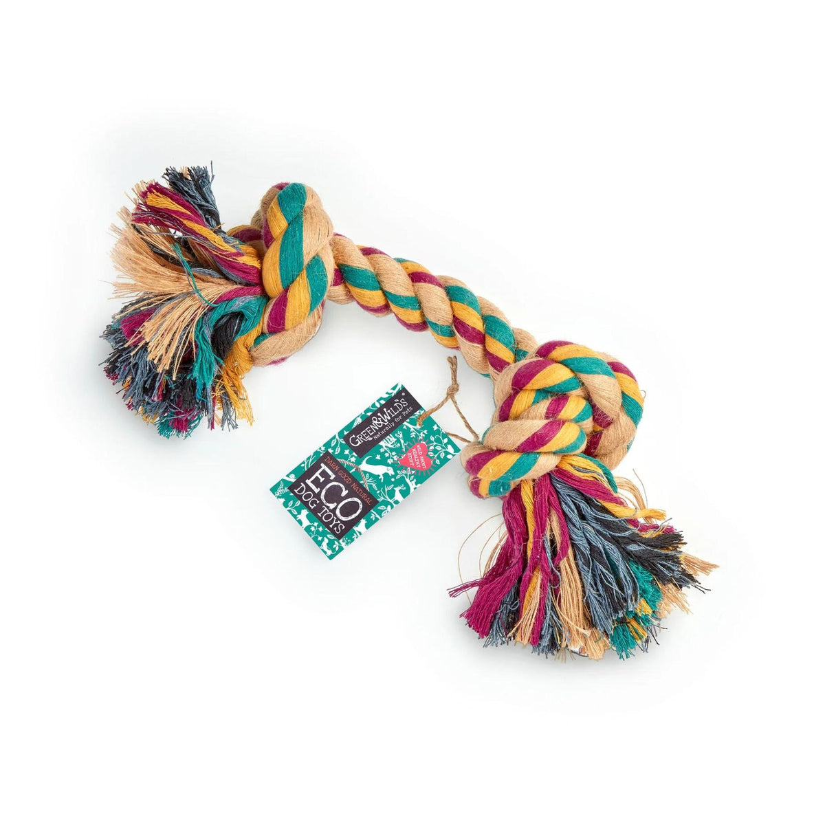Green &amp; Wilds Big Rope 2 Knot, Eco Toy, Eco Friendly Dog Toy | Barks &amp; Bunnies
