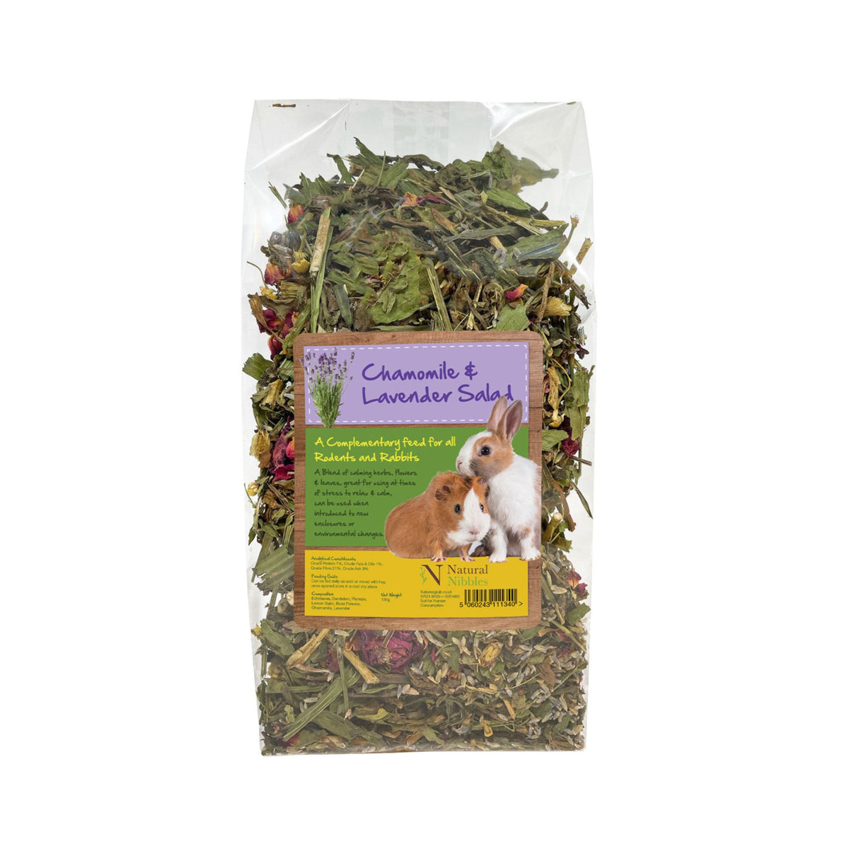 Natural Nibbles Chamomile &amp; Lavender Salad Dried Herbs for Rabbits | Barks &amp; Bunnies