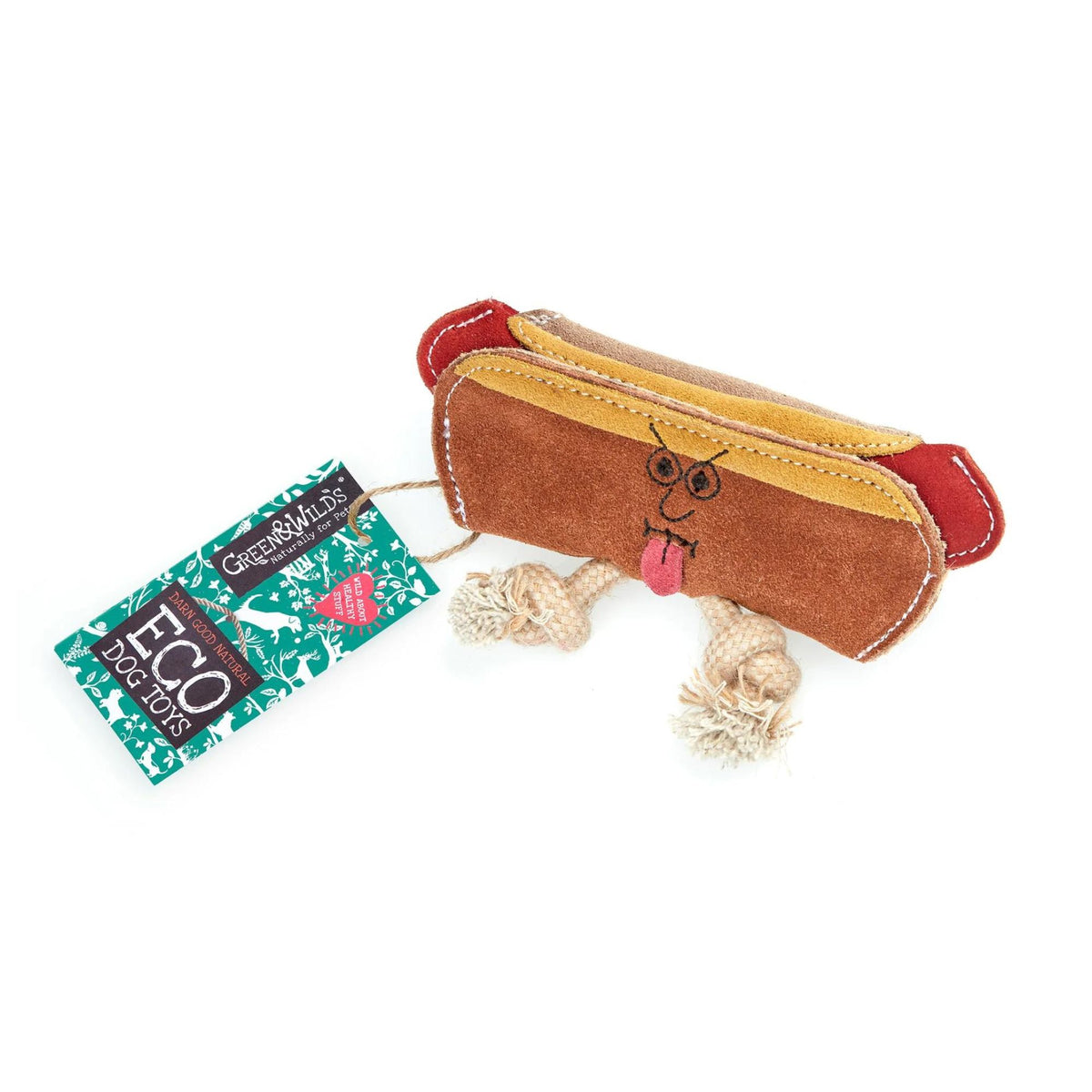 Green &amp; Wilds Harry The Hot Dog, Eco Friendly Dog Toy | Barks &amp; Bunnies