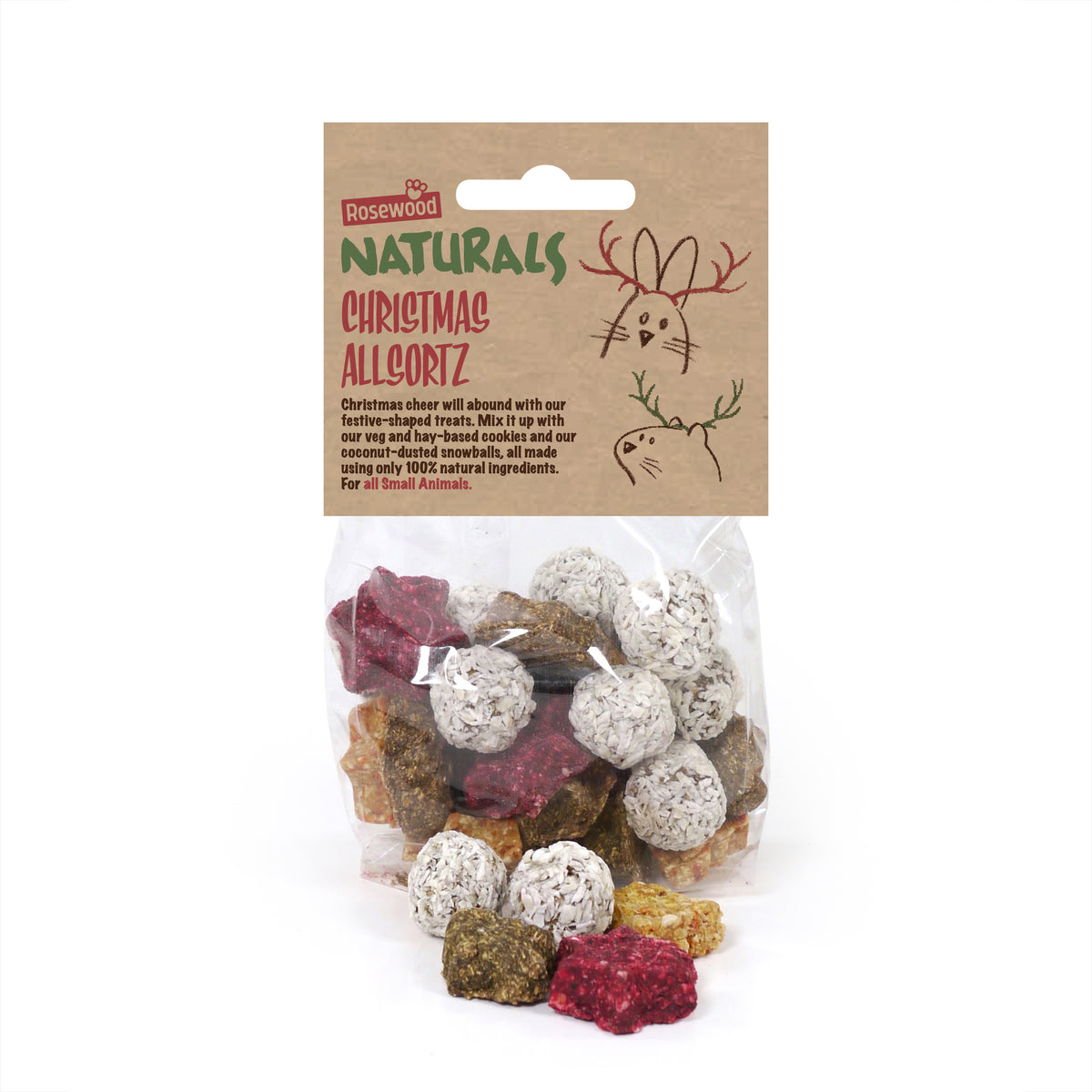 Rosewood Naturals Christmas Allsortz Treats for Rabbits | Barks &amp; Bunnies