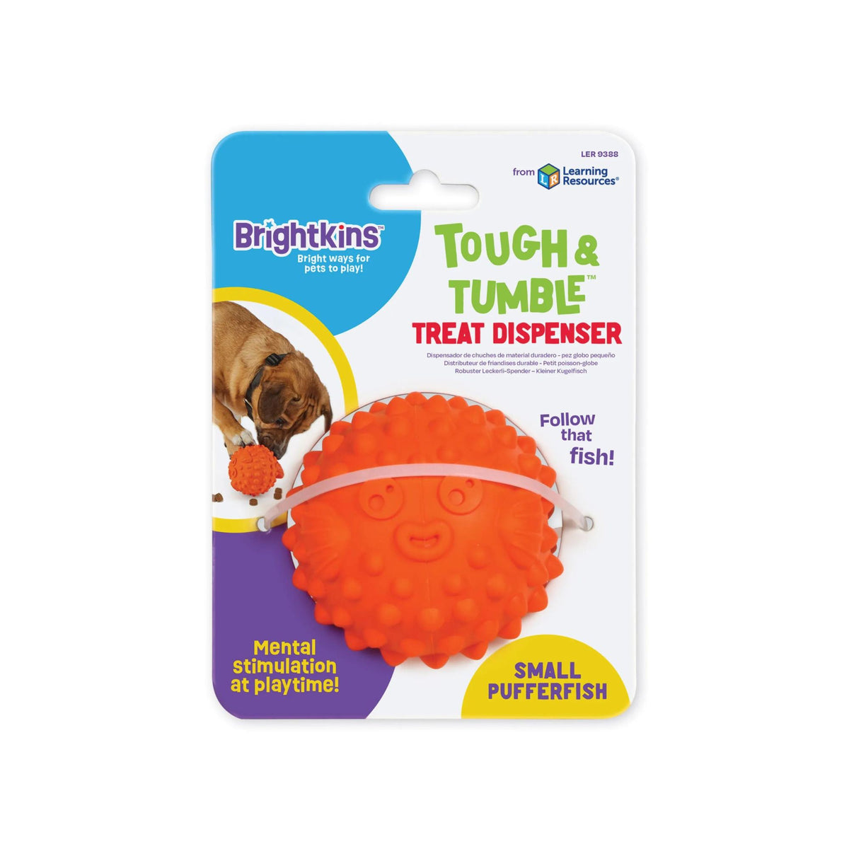 Brightkins Pufferfish Treat Dispenser Interactive Dog Toy | Barks &amp; Bunnies