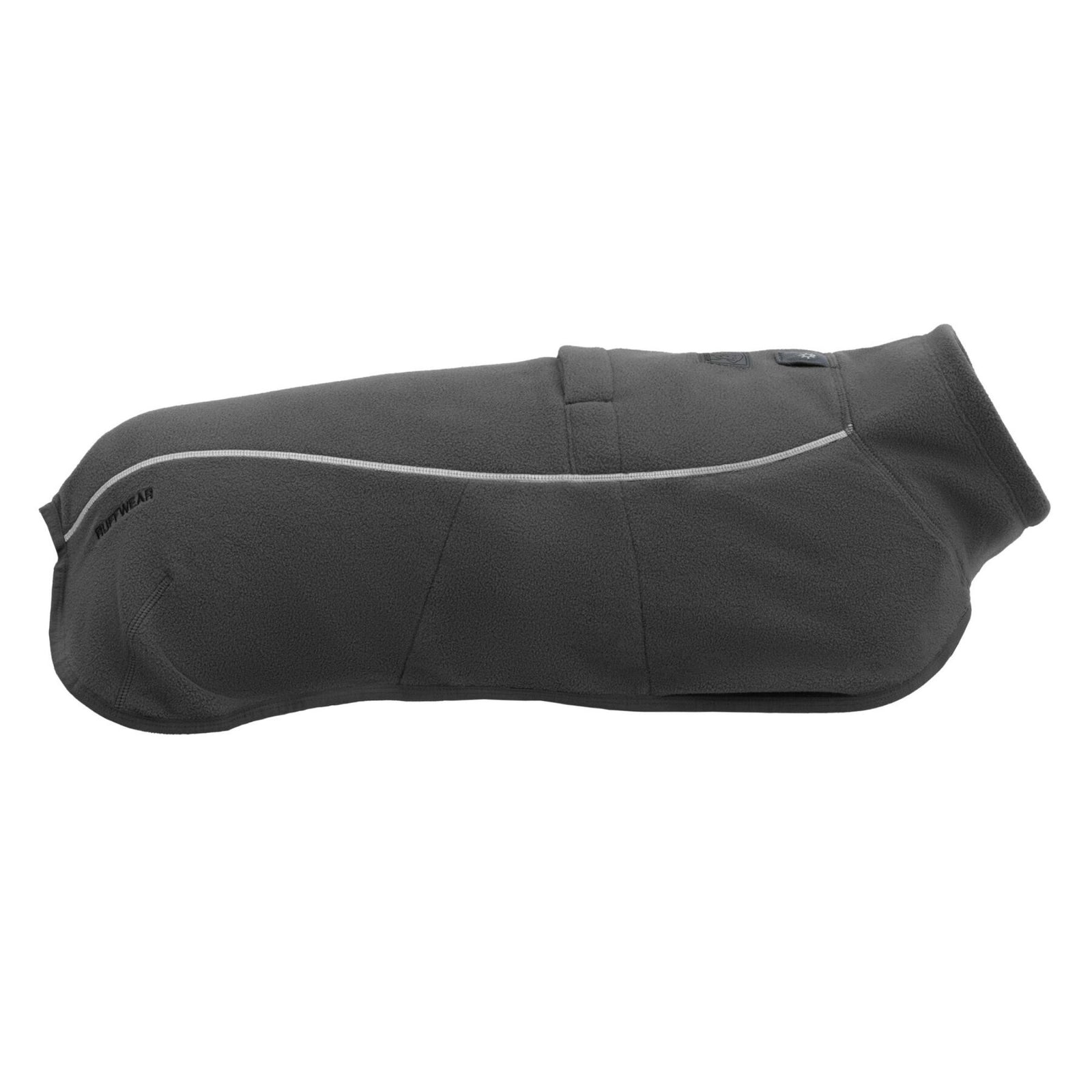 Flat lay, Basalt Gray — Ruffwear Climate Changer Fleece Vest in Basalt Gray, flat lay showing vest silhouette and side-release buckles