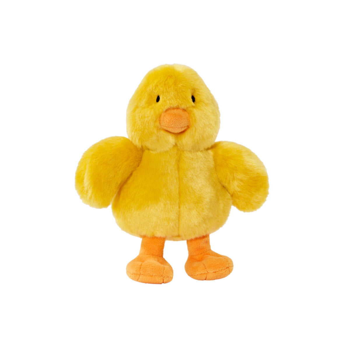Fluff &amp; Tuff Howie Duck yellow plush dog toy on white background"