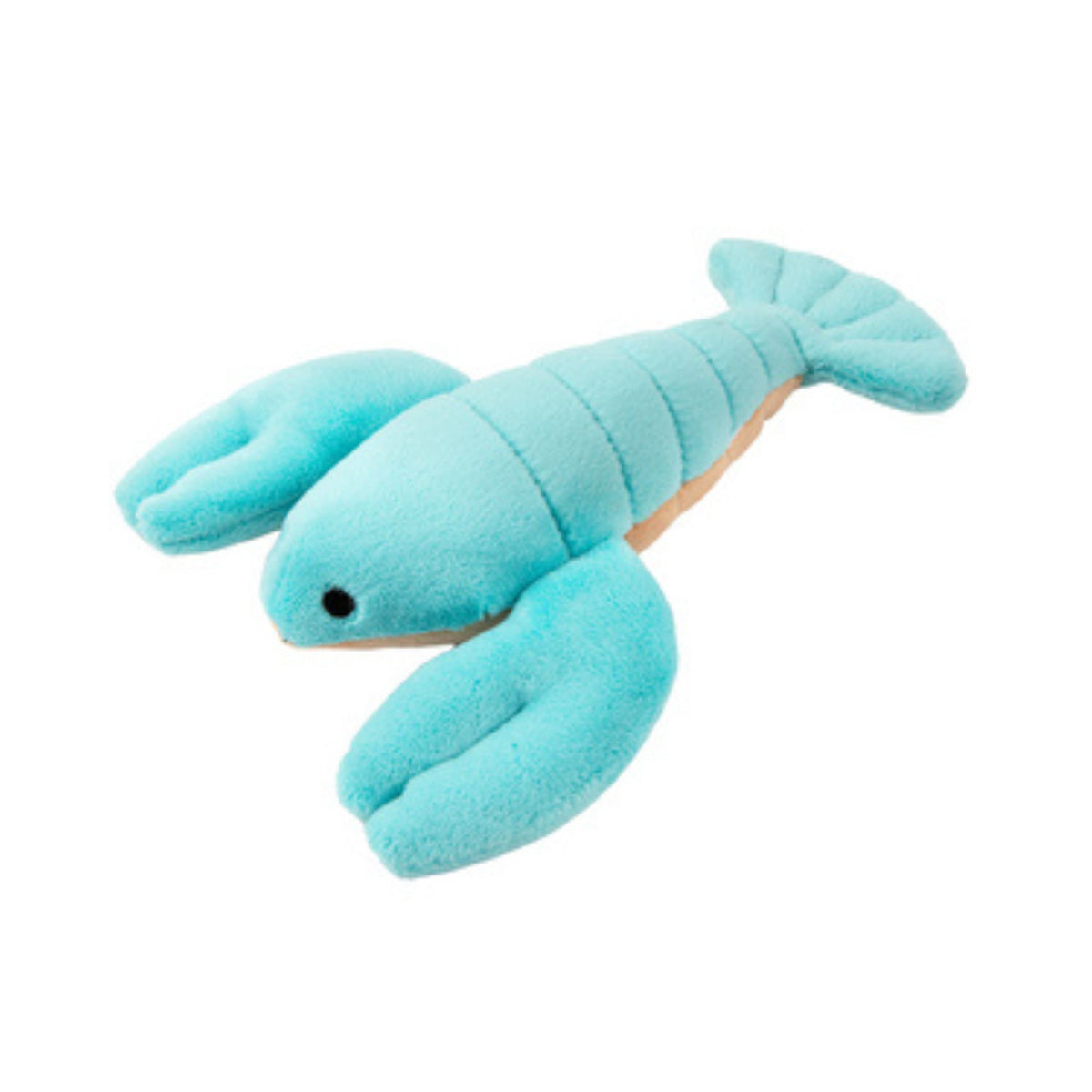 Fluff &amp; Tuff Rachel Mini Lobster extra small plush dog toy in teal blue on white background