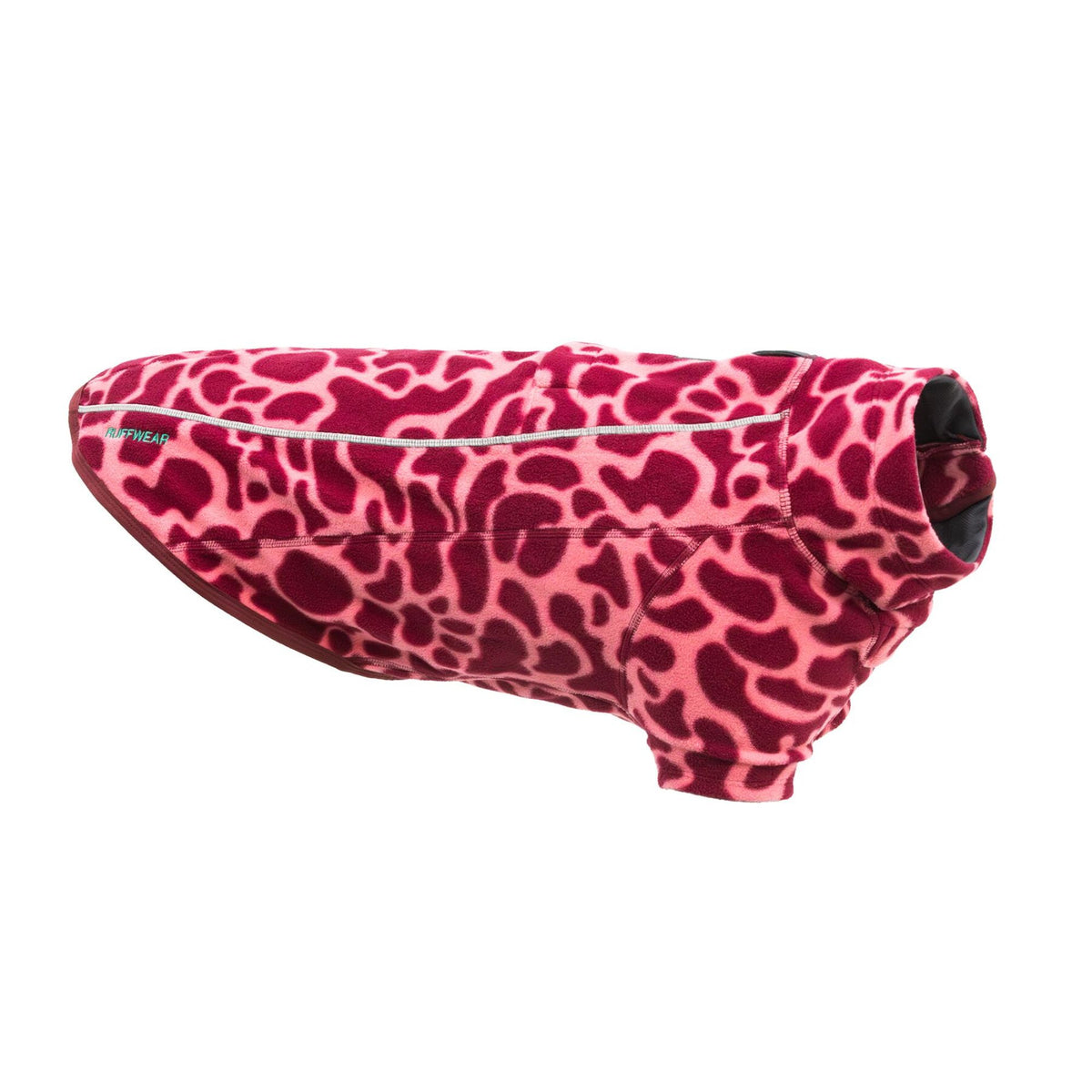 Ruffwear Climate Changer Fleece Jacket in Hibiscus Pink, full product studio shot