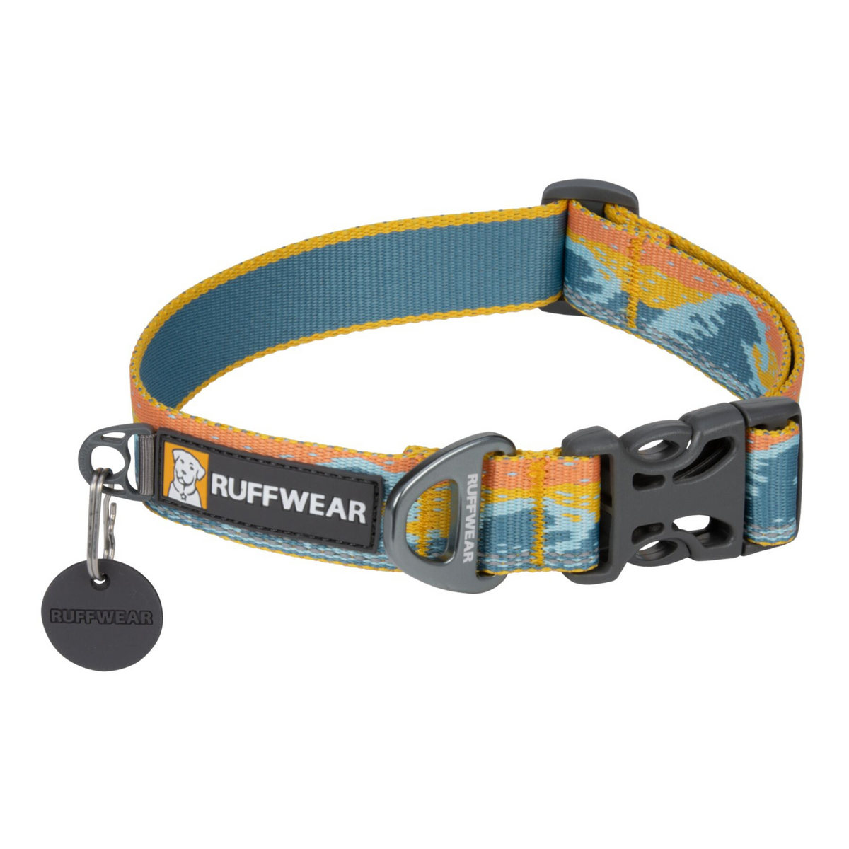 Ruffwear Crag Reflective Dog Collar in Rising Wave on white