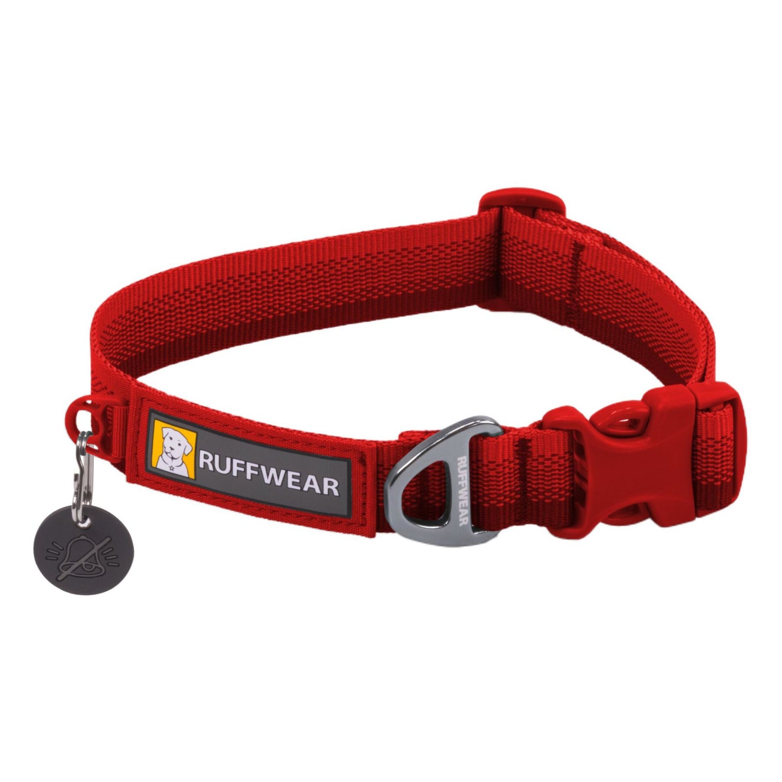 Ruffwear Front Range Dog Collar in Red Canyon, studio shot on white background
