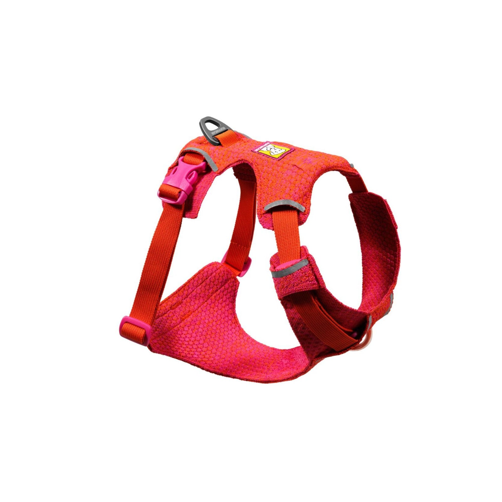 Ruffwear Front Range Flex Harness in Rose Violet, showing engineered knit construction and aluminium V-ring, product shot on white background