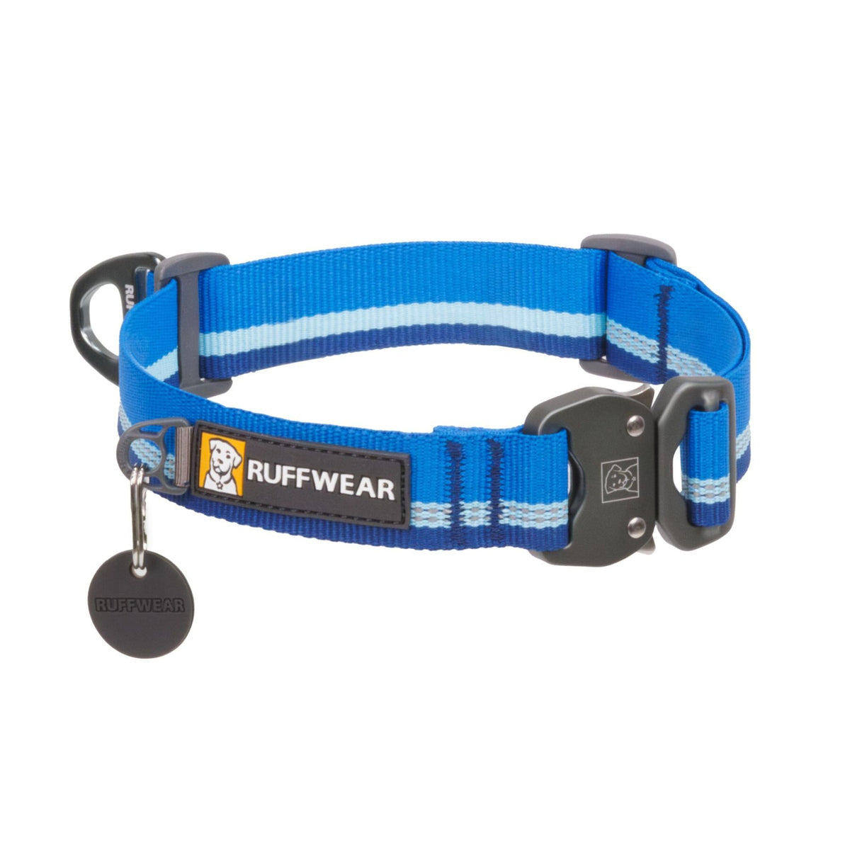 Ruffwear Top Rope Dog Collar in Blue Pool on white background