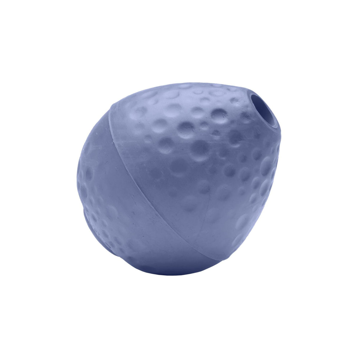 Ruffwear Turnup dog toy in Heliotrope Purple - almost-round natural latex rubber fetch and treat-dispensing toy, white background