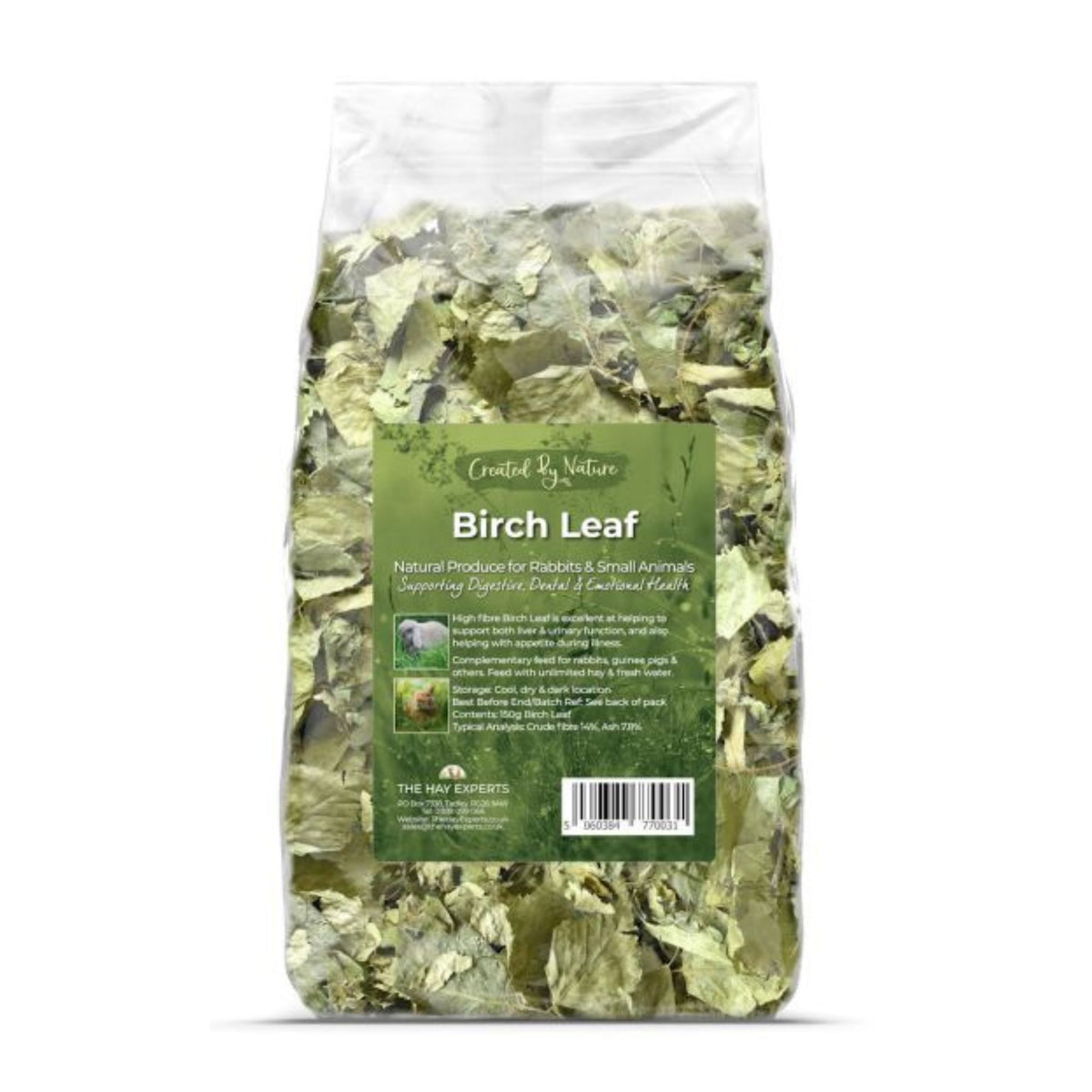The Hay Experts Birch Leaf, Dried Herbs for Rabbits | Barks &amp; Bunnies