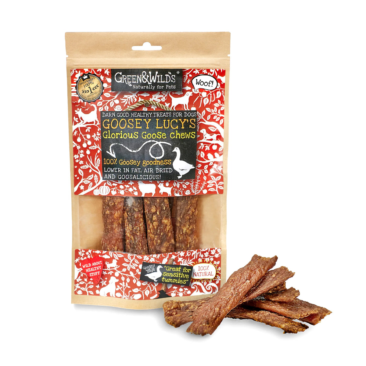 Green &amp; Wilds Goosey Lucy's Goose Chews! Dog Treats | Barks &amp; Bunnies