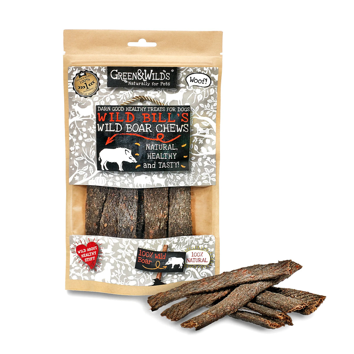 Green &amp; Wilds Wild Boar Chews Dog Treats | Barks &amp; Bunnies