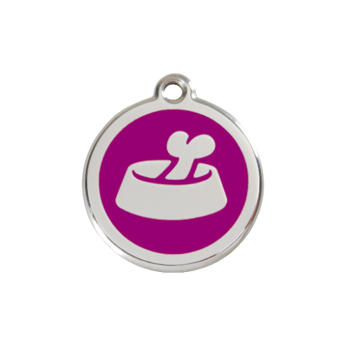Red Dingo Bone in Bowl Dog Tag, Enamel Pet Tag UK | Barks &amp; Bunnies