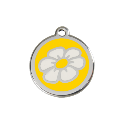 Red Dingo Daisy Dog Tag, Enamel &amp; Stainless Steel | Barks &amp; Bunnies