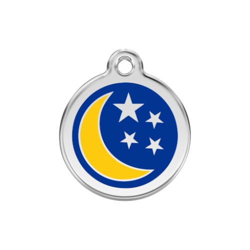Red Dingo Moon &amp; Stars Dog Tag, Enamel Dog ID Tag UK | Barks &amp; Bunnies