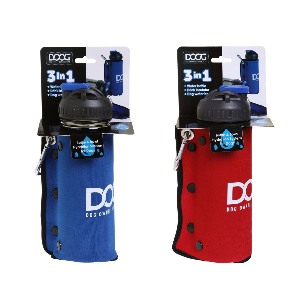 DOOG 3 in 1 Water Bottle &amp; Bowl For Dogs | Barks &amp; Bunnies