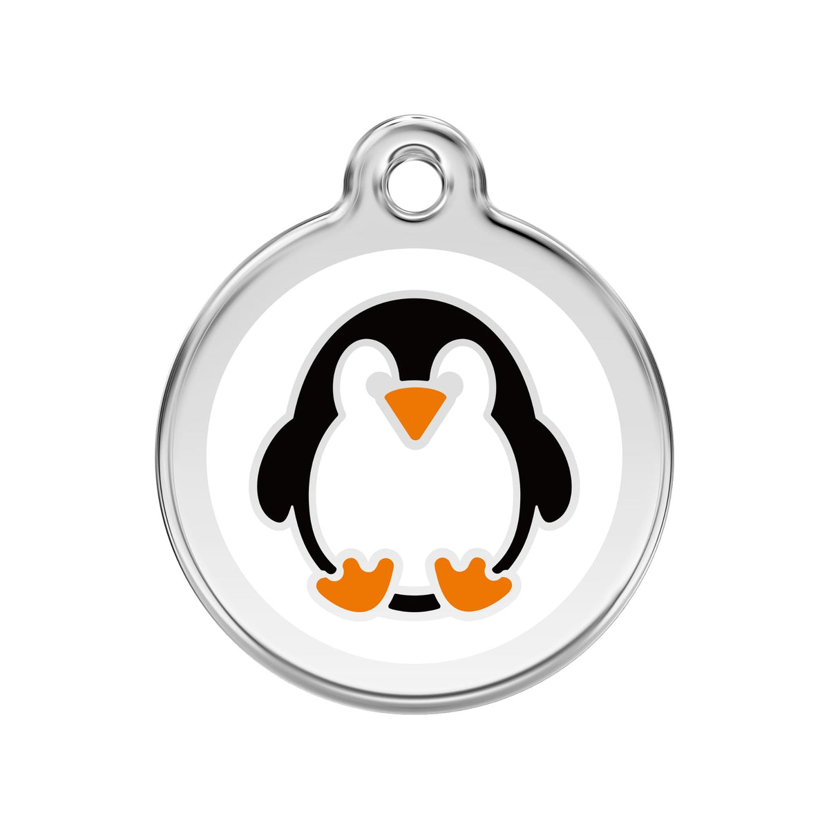 Red Dingo Penguin Dog Tag, Enamel &amp; Stainless Steel | Barks &amp; Bunnies