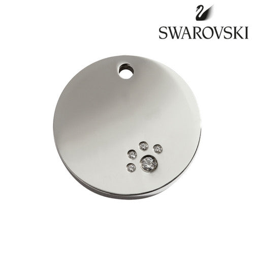 Swarovski Crystal Polished Circle Red Dingo Dog ID Tag | Barks &amp; Bunnies