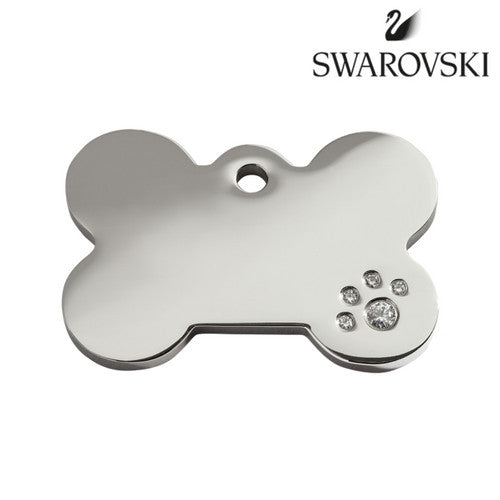 Swarovski Crystal Polished Bone Red Dingo Dog ID Tag | Barks &amp; Bunnies