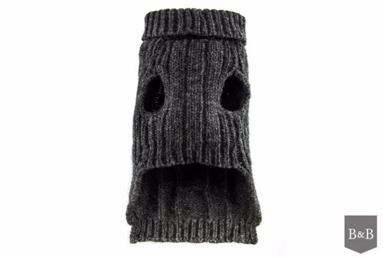 Bowl &amp; Bone Aspen Pullover Grey, Warm Wool Dog Coat | Barks &amp; Bunnies