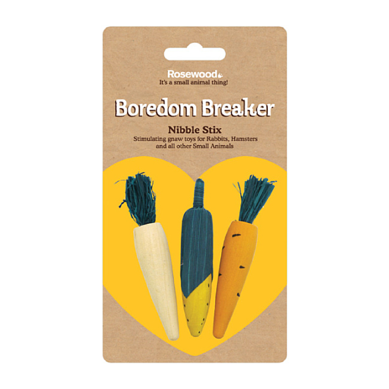 Rosewood Boredom Breaker Carrot Nibble Stix for Rabbits &amp; Small Animals | Barks &amp; Bunnies