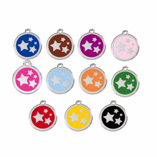 Red Dingo Stars Dog ID Tag UK | Barks &amp; Bunnies