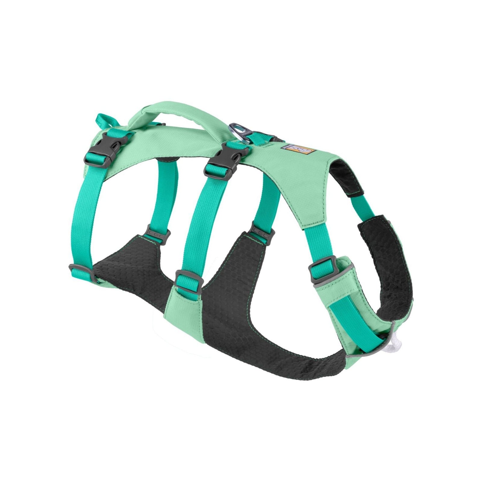 Ruffwear Flagline dog harness in Sage Green, front view showing chest panel and adjustment straps