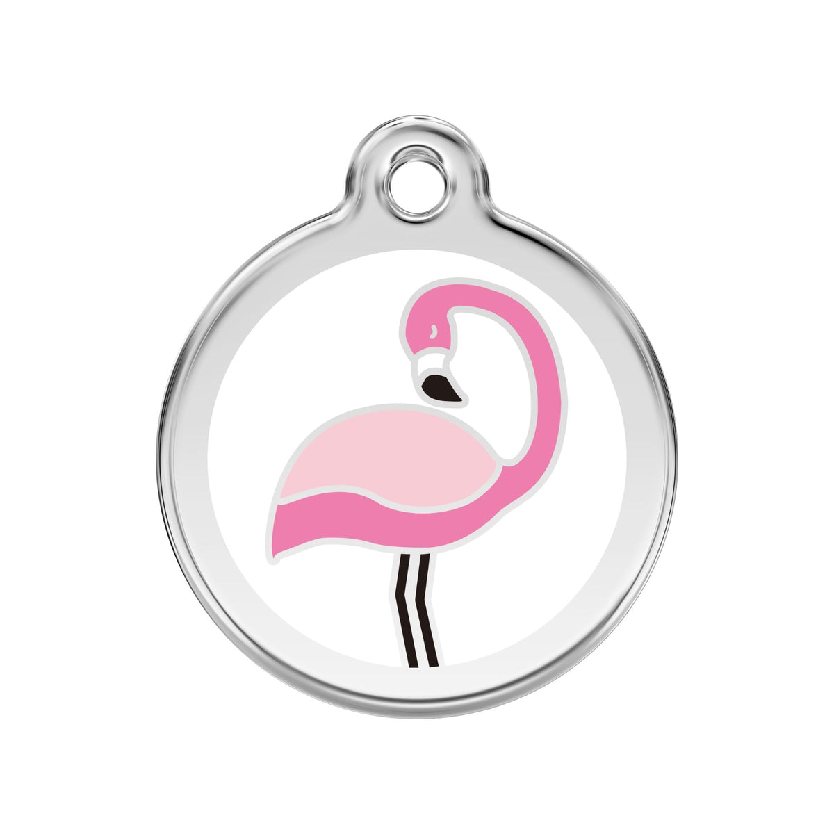 Red Dingo Flamingo Dog Tag, Enamel &amp; Stainless Steel | Barks &amp; Bunnies