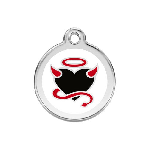 Red Dingo Little Devil Dog Tag, Stainless Steel ID Tag | Barks &amp; Bunnies