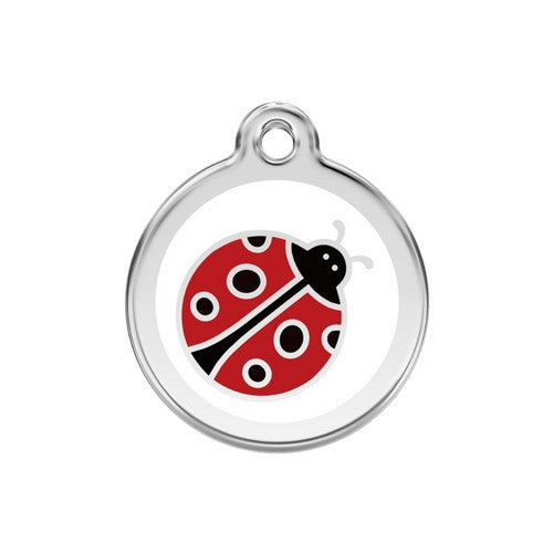 Red Dingo Ladybird Dog Tag, Enamel &amp; Stainless Steel | Barks &amp; Bunnies
