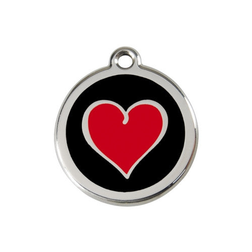 Red Dingo Heart Dog Tag, Enamel &amp; Stainless Steel | Barks &amp; Bunnies