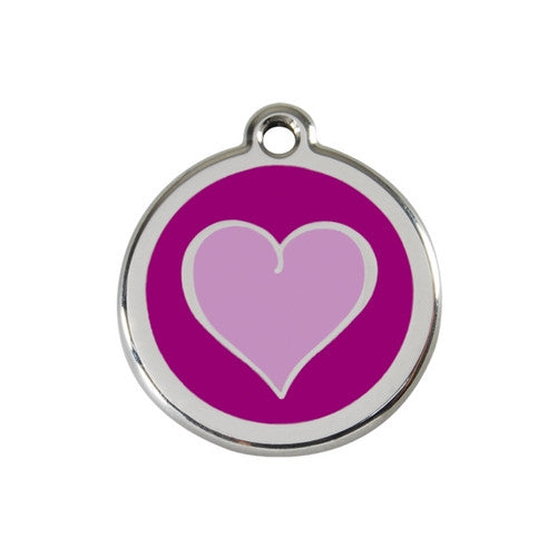 Red Dingo Dog ID Tags UK, Heart Purple &amp; Lilac | Barks &amp; Bunnies