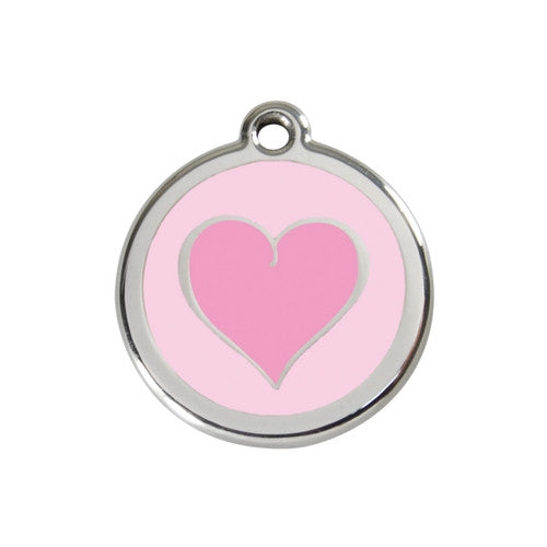 Red Dingo Pink Heart Dog Tag, Stainless Steel Pet Tag | Barks &amp; Bunnie