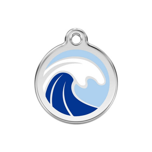 Red Dingo Wave Dog ID Tag, Enamel &amp; Stainless Steel | Barks &amp; Bunnies