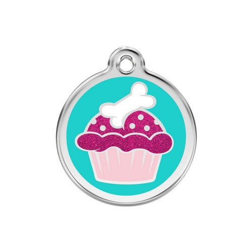 Red Dingo Glitter Cupcake Dog Tag, Enamel Pet Tag UK | Barks &amp; Bunnies