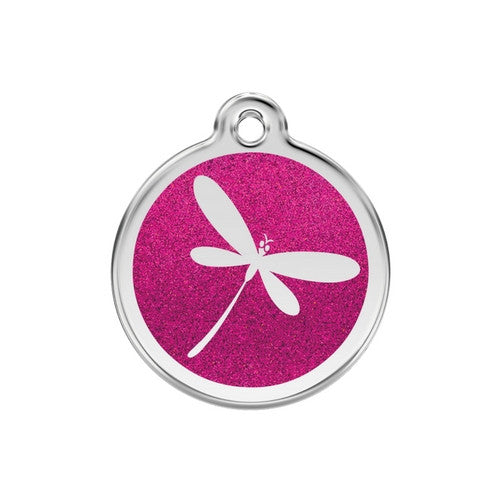 Red Dingo Glitter Dragon Fly Dog Tag, Enamel Pet Tag UK | Barks &amp; Bunnies