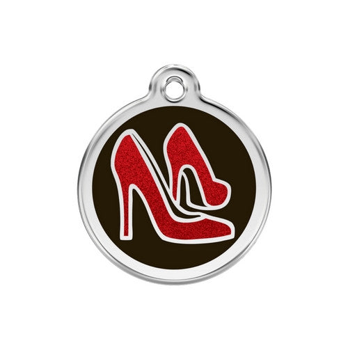 Red Dingo Glitter Shoes Dog Tag, Enamel Pet Tag UK | Barks &amp; Bunnies
