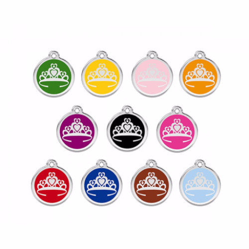 Red Dingo Crown Dog Tag, Enamel &amp; Stainless Steel | Barks &amp; Bunnies