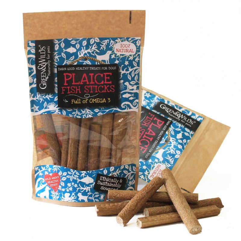 Green &amp; Wilds Plaice Fish Sticks, Natural Dog Treats | Barks &amp; Bunnies
