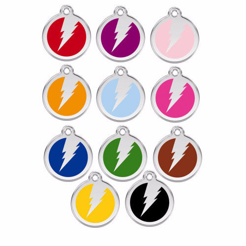 Red Dingo Lightening Bolt Dog Tag, Enamel Pet Tag | Barks &amp; Bunnies